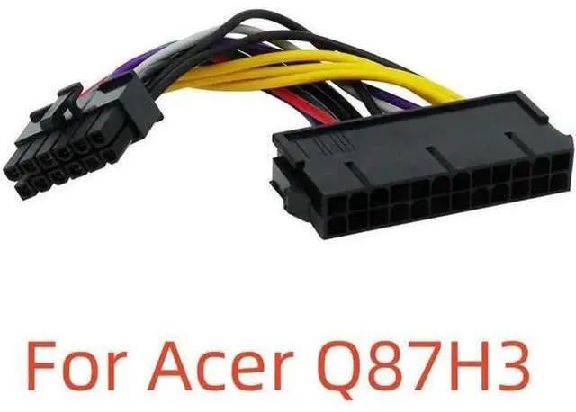Alt view image 2 of 4 - v 14cm 24Pin To 12Pin Power Cable ATX 24-Pin Female To 12-Pin Male PSU Converter Adapter For Q87H3 18AWG Computer Accessories