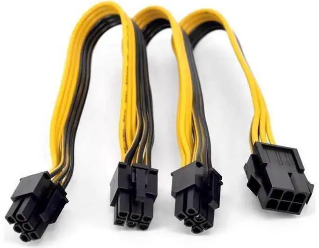 Main image of PCI express GPU 6pin Port Multiplier PCIe Graphics card 6 Pin 1 to 3 ways Power supply Extension Cable Female to Male 18AWG
