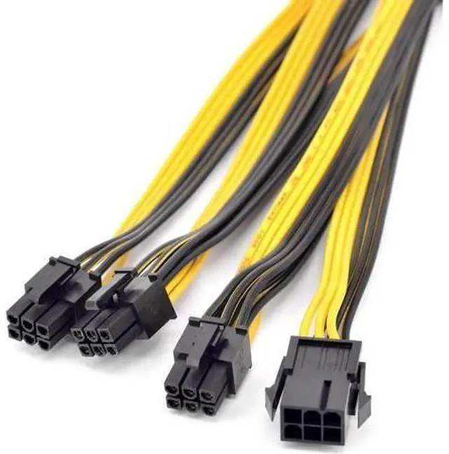 Alt view image 2 of 5 - PCI express GPU 6pin Port Multiplier PCIe Graphics card 6 Pin 1 to 3 ways Power supply Extension Cable Female to Male 18AWG