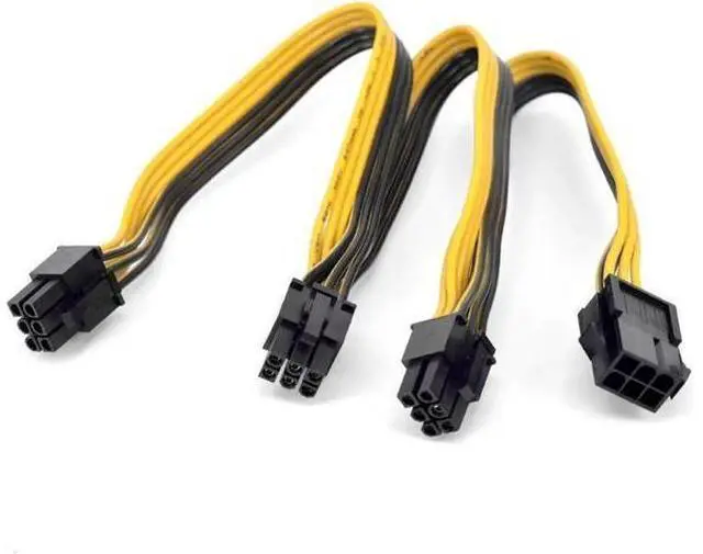 Alt view image 5 of 5 - PCI express GPU 6pin Port Multiplier PCIe Graphics card 6 Pin 1 to 3 ways Power supply Extension Cable Female to Male 18AWG