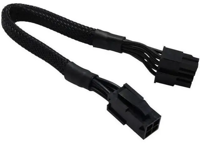 Main image of 2-Pack 4 to 8 CPU Power Adapter, ATX to Motherboard CPU 8 Pin Converter, Sleeved Cable, 9.5-inch (24cm) with ATX 4 Pin Port