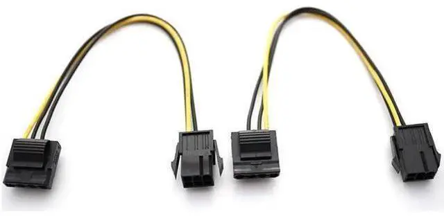 Alt view image 2 of 4 - 1pc Molex To PCI-E Power Adapter IDE 4Pin 4 Pin Female to 6 Pin Female 6Pin Graphics Video Card Converter Cable