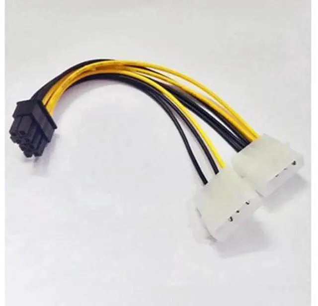 Alt view image 3 of 6 - 6 inch 2 x Molex 4 pin to 8-Pin PCI Express Video Card Pci-e ATX PSU Power Converter Cable - Molex to Pcie 8 pin Adapter