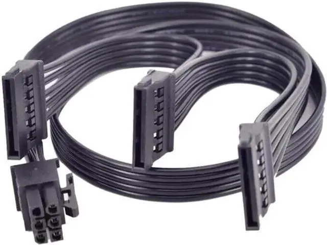Main image of PCI-E 6 Pin 1 to 3 SATA SSD Power Supply Cable E.VGA 1000 GQ 80+ GOLD 1000W