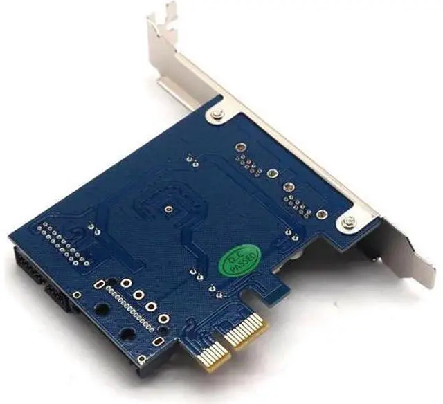 Alt view image 2 of 7 - PCI-E to USB3.0 Expansion Card External 2 Ports USB3.0 Internal 19Pin Header SATA Power Connector for PCI-E x1 x4 x8 x16