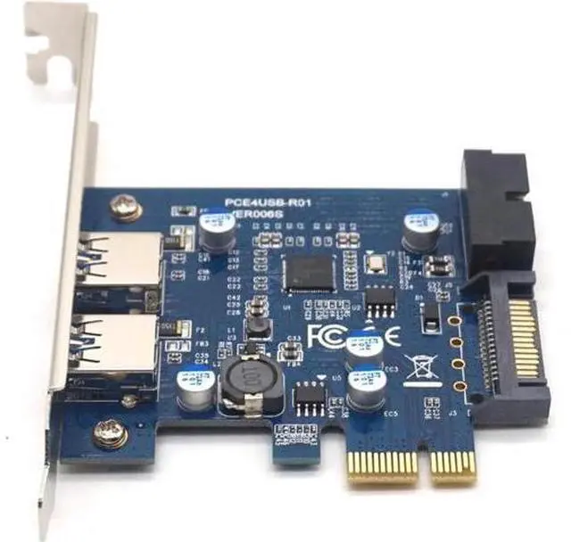 Alt view image 7 of 7 - PCI-E to USB3.0 Expansion Card External 2 Ports USB3.0 Internal 19Pin Header SATA Power Connector for PCI-E x1 x4 x8 x16