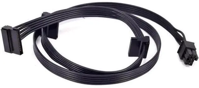 Alt view image 2 of 4 - PCI-e 6Pin Male 1 to 3 SATA 15Pin Power Supply Cable for C.ORSAIR CS CX HX RM Series CS450M CS550M CS650M CS750M CS850M CX450M CX650MX CX750M HX1050 HX850 HX750 HX650 RM450 RM550