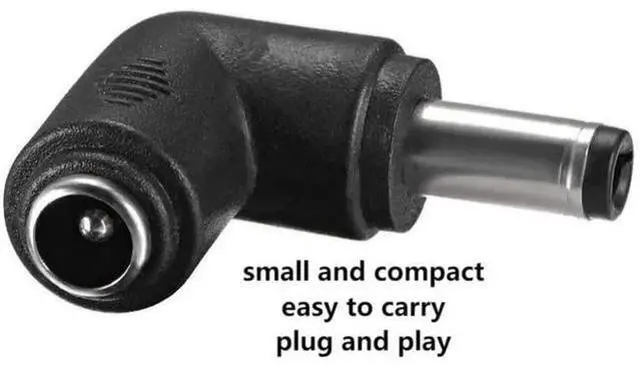 Alt view image 2 of 5 - DC Power Connector Adapter 90 Degree Angle DC5.5 x 2.5mm Male Plug to 5.5x2.1mm Female Jack Adapter Coupler DC 5521 Female to 5525 Male Converter 2pcs