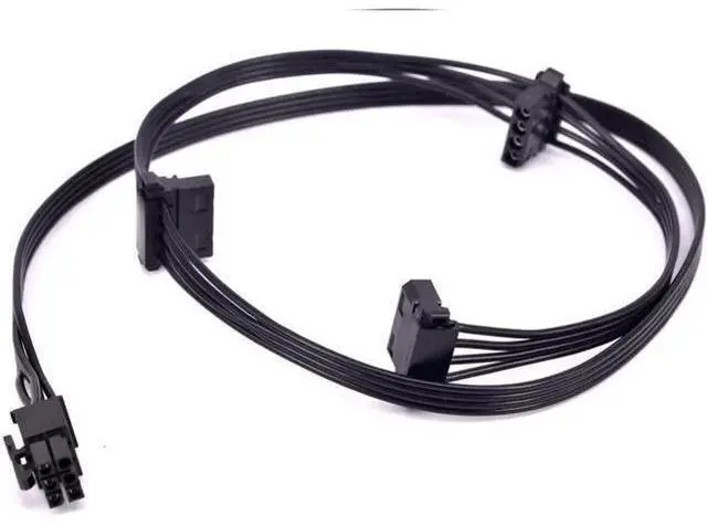 Alt view image 4 of 5 - PCIe 6Pin to 3 Peripheral 4Pin Molex Power Cable GPU 6 Pin to IDE Female for C.ORSAIR HX1200i HX1000i HX850i HX750i Modular PSU