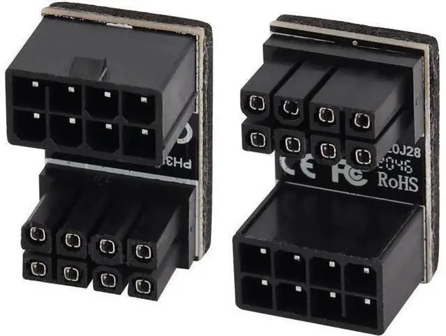 Main image of 2Pack 180 Degree ATX 8Pin Female to Male Connector U Type PCI 8 Pin to 8 Pin PCI Express Video Card Power Adapter for Desktop Graphics Card GPU