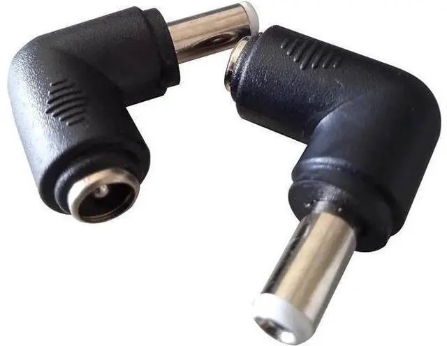 Alt view image 4 of 5 - DC Power Connector Adapter 90 Degree Angle DC5.5 x 2.5mm Male Plug to 5.5x2.1mm Female Jack Adapter Coupler DC 5521 Female to 5525 Male Converter 2pcs
