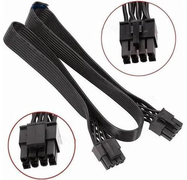 Alt view image 2 of 6 - CPU 8Pin to 8Pin (4+4Pin) Modular Power Supply Cable For TX850M TX750M TX650M TX550M TX-M Series Semi Modular PSU 60CM