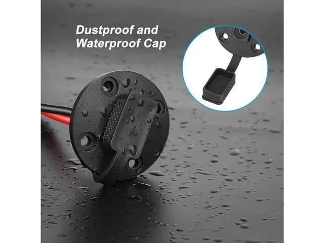 Alt view image 2 of 7 - SAE Power Socket Sidewall Port Weatherproof SAE Quick Connect Solar Panel Mount Universal Flush-Mountable Connector 12AWG SAE Cable with 8 Screws for Solar Generator Battery Charger - 2 Pack