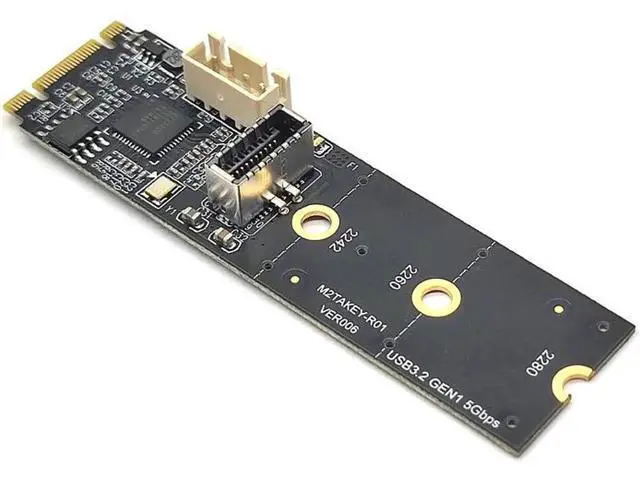 Alt view image 3 of 7 - NVME to TYPE-E Expansion Card M.2 M KEY NVME to Front USB3.1 10G TYPE-C Adapter 4Pin Power M2 NVME to USB 3.1 TYPE C Riser Board
