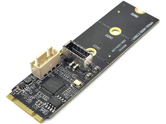 Alt view image 2 of 7 - NVME to TYPE-E Expansion Card M.2 M KEY NVME to Front USB3.1 10G TYPE-C Adapter 4Pin Power M2 NVME to USB 3.1 TYPE C Riser Board