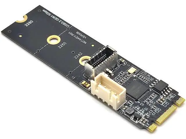 Alt view image 6 of 7 - NVME to TYPE-E Expansion Card M.2 M KEY NVME to Front USB3.1 10G TYPE-C Adapter 4Pin Power M2 NVME to USB 3.1 TYPE C Riser Board