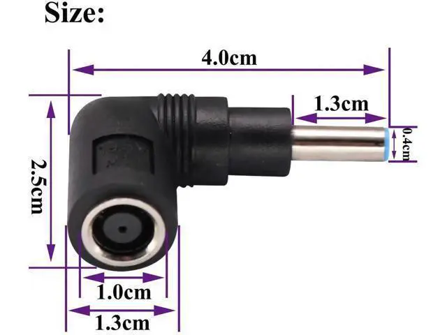 Alt view image 5 of 7 - 90 Degree Laptop Power Adapter 90 Degree DC 7.4mm x 5.0mm Female to 4.5mm x3.0mm Male Charging DC Power Converter for HP Notebook Adapter Replacement Power Adapter (2Pack)