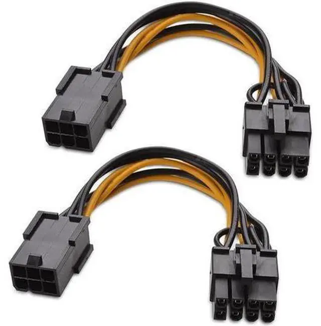 Main image of (2-Pack) 6-Pin PCIe to 8-Pin PCIe Adapter Power Cable - 4 Inches