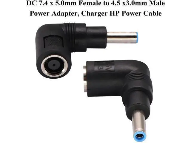 Alt view image 6 of 7 - 90 Degree Laptop Power Adapter 90 Degree DC 7.4mm x 5.0mm Female to 4.5mm x3.0mm Male Charging DC Power Converter for HP Notebook Adapter Replacement Power Adapter (2Pack)