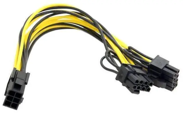 Alt view image 2 of 7 - ATX 6Pin Male to Dual 8Pin & 6Pin Female PCI-E PCI Express Video Graphics Card Extension Splitter Power Cable