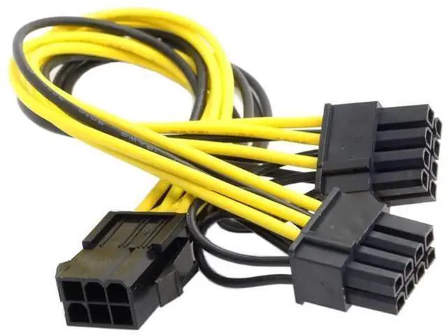 Alt view image 4 of 7 - ATX 6Pin Male to Dual 8Pin & 6Pin Female PCI-E PCI Express Video Graphics Card Extension Splitter Power Cable