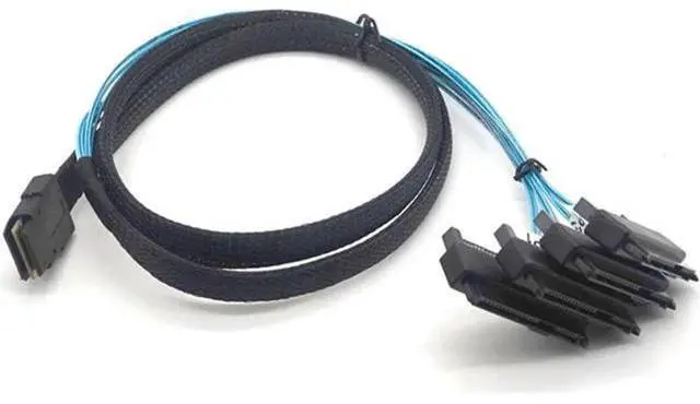 Alt view image 2 of 6 - SAS SATA Cable Internal Mini SAS 36pin SFF-8087 to (4) 29pin+15Pin SFF-8482 connectors with SATA Power