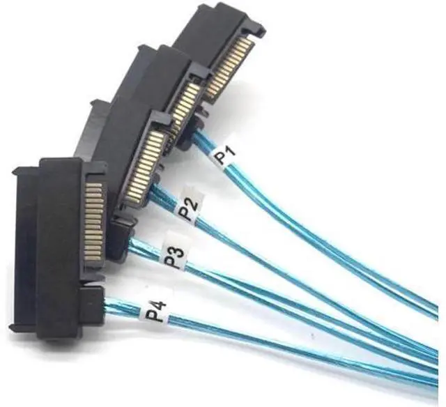 Alt view image 5 of 6 - SAS SATA Cable Internal Mini SAS 36pin SFF-8087 to (4) 29pin+15Pin SFF-8482 connectors with SATA Power