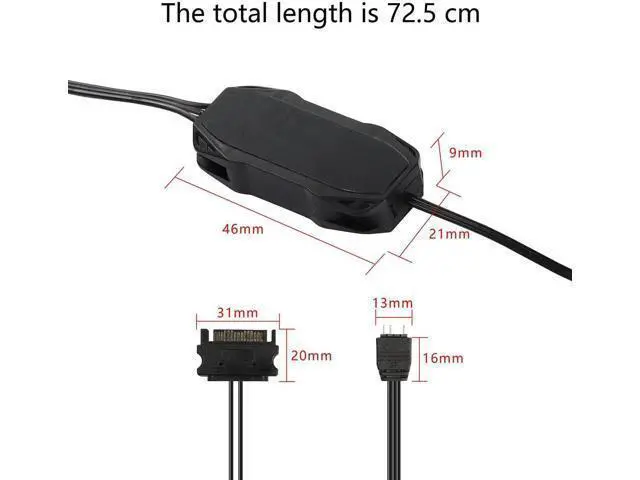 Alt view image 5 of 7 - ARGB Controller 5V 3 Pin RGB Controller Cable,SATA Power Supply Light Stripe Controller-1 pcs