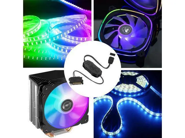 Alt view image 7 of 7 - ARGB Controller 5V 3 Pin RGB Controller Cable,SATA Power Supply Light Stripe Controller-1 pcs