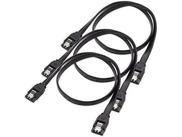 Alt view image 2 of 3 - 3-pack straight sata iii 6.0 gbps sata cable (sata 3 cable) black - 24 inches