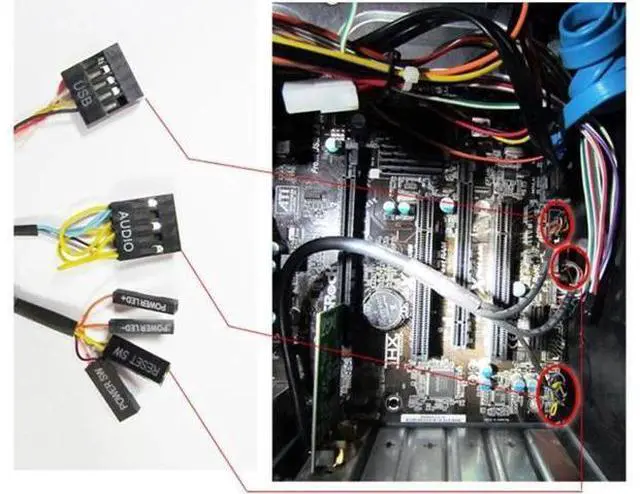 Alt view image 4 of 6 - Desktop Computer PC Case Power Supply on/off Reset Button Switch with Double USB and Audio Ports for Office Internet Cafes