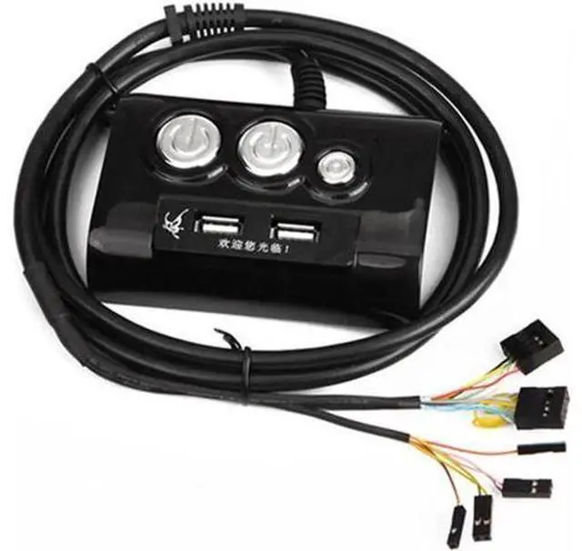 Main image of Desktop Computer PC Case Power Supply on/off Reset Button Switch with Double USB and Audio Ports for Office Internet Cafes