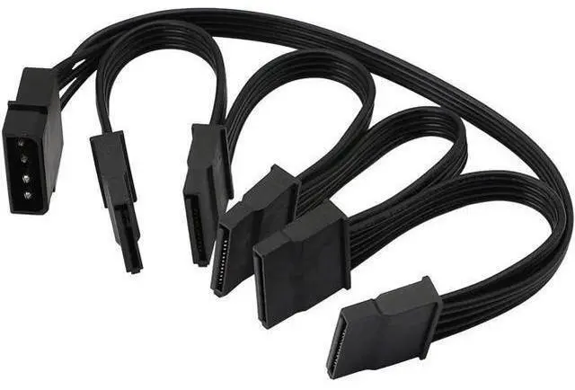 Main image of IDE to SATA Power Splitter Cable,LP4 4Pin IDE to 5 x15 Pin SATA Power Conversion Line Extension Y-Cable for Hard Disk