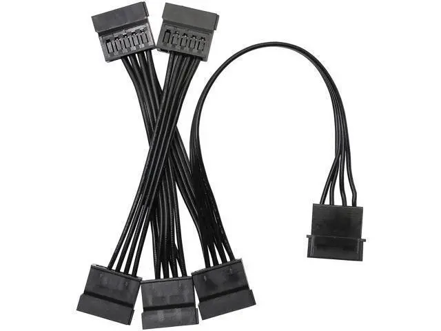 Alt view image 6 of 7 - IDE to SATA Power Splitter Cable,LP4 4Pin IDE to 5 x15 Pin SATA Power Conversion Line Extension Y-Cable for Hard Disk