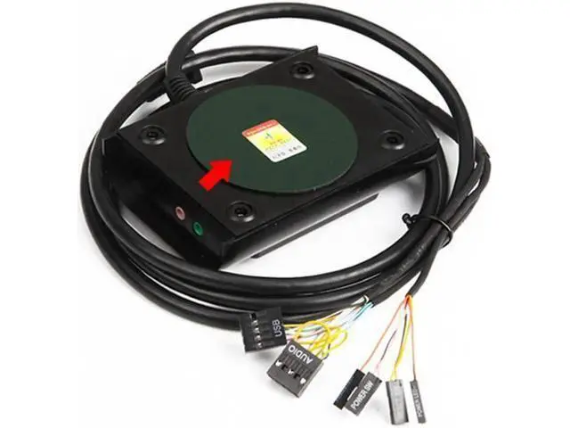 Alt view image 5 of 6 - Desktop Computer PC Case Power Supply on/off Reset Button Switch with Double USB and Audio Ports for Office Internet Cafes