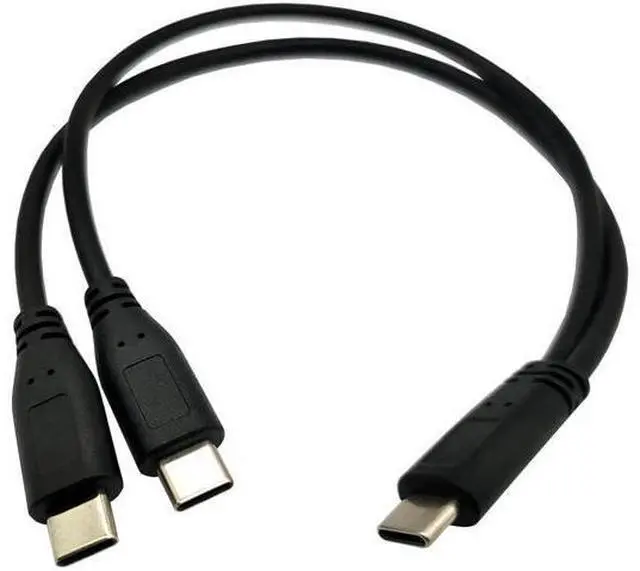 Main image of USB C Splitter Charge Cable, 1 Feet USB Type C Male to 2 Dual USB Type C Male Y Splitter Extension Charging Cable (Only for Charging)
