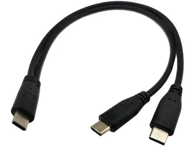 Alt view image 2 of 4 - USB C Splitter Charge Cable, 1 Feet USB Type C Male to 2 Dual USB Type C Male Y Splitter Extension Charging Cable (Only for Charging)