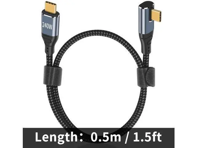Alt view image 7 of 7 - USB C Cable Right Angle Short, 1.5ft 240W USB C to USB C Cable, 90 Degree USB C Charger Cable Fast Charging Type C to Type C Cable Compatible with MacBook & iPad Pro & Samsung