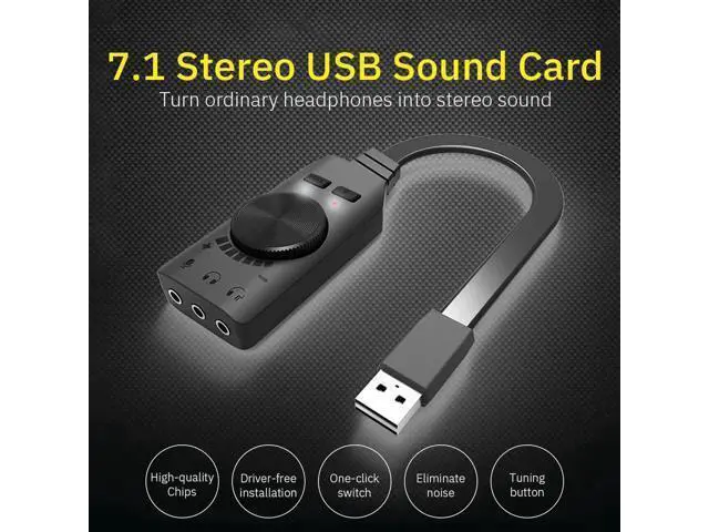 Alt view image 2 of 7 - 7.1 Channel Microphone Earphone Two in One USB Sound Card for Computer Audio Interface External Sound Card for PS4 Headset Gamer