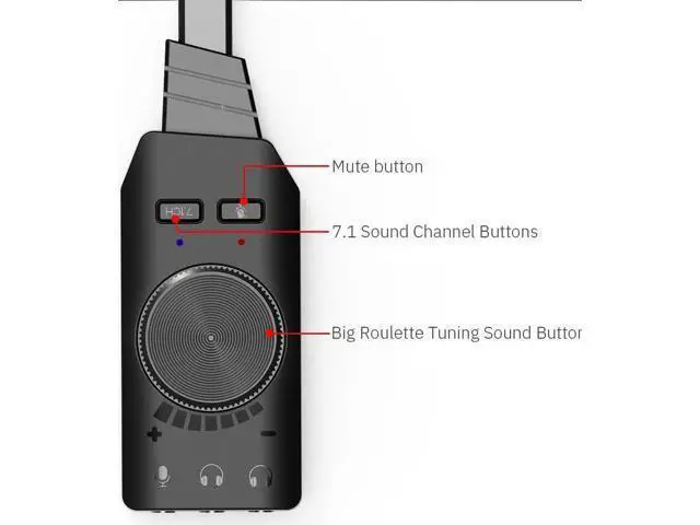 Alt view image 7 of 7 - 7.1 Channel Microphone Earphone Two in One USB Sound Card for Computer Audio Interface External Sound Card for PS4 Headset Gamer
