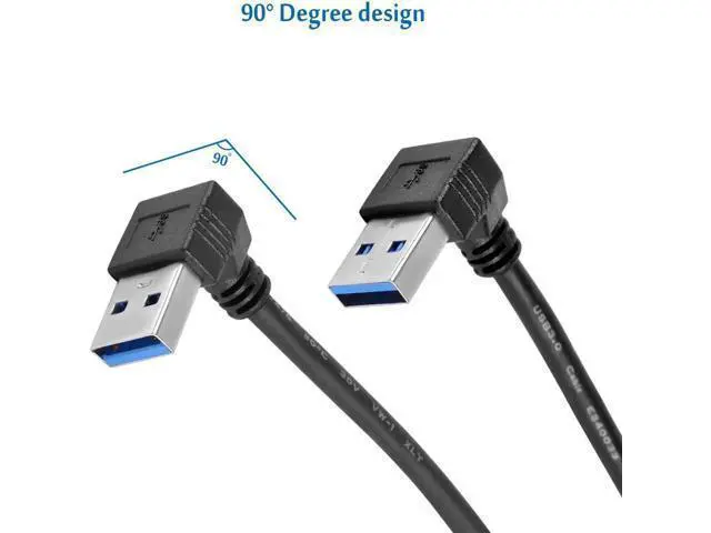 Alt view image 3 of 6 - SuperSpeed USB 3.0 Extension Data Super Speed Cable USB 3.0 Male to Female Extension Data Cable Up and Down Angle 2PCS - 20CM 8IN