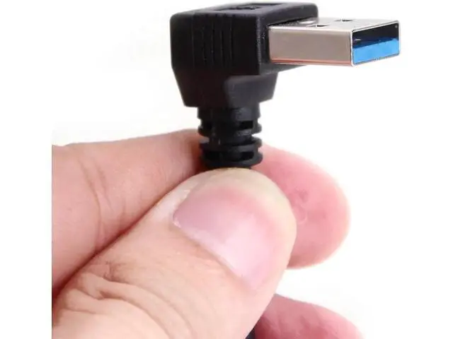 Alt view image 4 of 6 - SuperSpeed USB 3.0 Extension Data Super Speed Cable USB 3.0 Male to Female Extension Data Cable Up and Down Angle 2PCS - 20CM 8IN