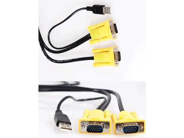 Alt view image 3 of 7 - USB VGA KVM Cable 10 Feet Connect with KVM Switches USB Keyboard / Mouse Cable and Monitor Cable 3M