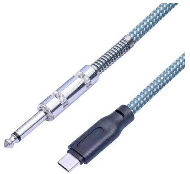 Main image of For 6.35mm Male to USB Type-C Male Guitar Audio Cable 1/4Inch to USB-C Recording Cord Guitar to USB C Record Cable 1 Meter