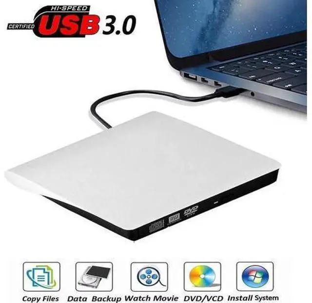 Main image of External CD DVD Drive, USB 3.0 Portable CD/Dvd +/-Rw Drive Slim Dvd/CD Rom Rewriter DVD Burner For Laptop Desktop PC Windows 10/8/XP and Linux Mac Os