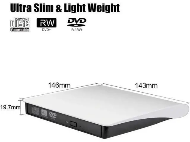 Alt view image 3 of 7 - External CD DVD Drive, USB 3.0 Portable CD/Dvd +/-Rw Drive Slim Dvd/CD Rom Rewriter DVD Burner For Laptop Desktop PC Windows 10/8/XP and Linux Mac Os