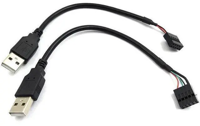Main image of 9 pin USB Header to USB Cable, USB 2.0 Type A Male to Dupont 9 Pin Female Header Motherboard Cable Cord (AM to 9Pin 0.2M)(2 Pack)