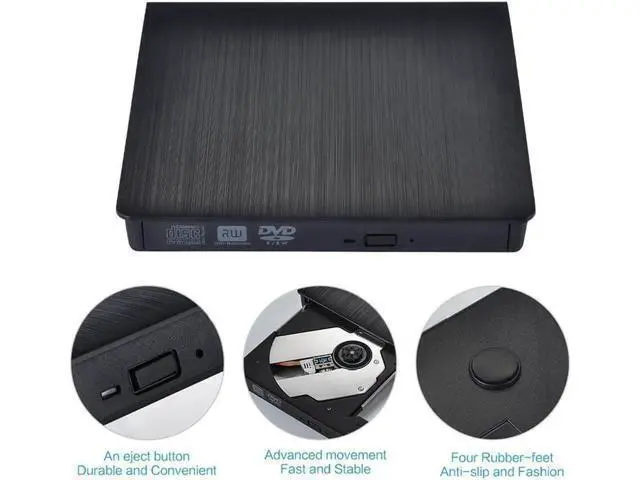 Alt view image 4 of 7 - USB 3.0 Slim External DVD RW CD Writer Drive Burner Reader Player Optical Drives For Laptop PC DVD burner dvd portatil