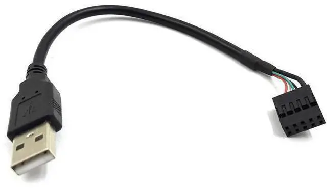 Alt view image 2 of 6 - 9 pin USB Header to USB Cable, USB 2.0 Type A Male to Dupont 9 Pin Female Header Motherboard Cable Cord (AM to 9Pin 0.2M)(2 Pack)