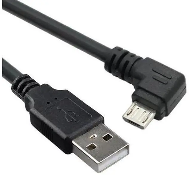 Main image of Right Angled 90 Degree Micro USB 2.0 Type 5Pin to USB 2.0 Type-A Data Charge Cable 480Mbps Data for Phone Tablet Computer Camera (150cm)